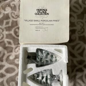 Department 56 Village small porcelain Pines set of two